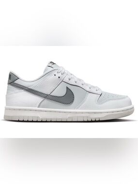 Nike Dunk Low GS “Reflective Swoosh White” Grey Sneakers FV0365 100 Size 4.5Y/6W